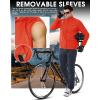 image33000ft Mens Cycling Jacket Long Sleeve Waterproof Running Bike Vest Outerwear Reflective Windproof Sleeveless JacketTangerine