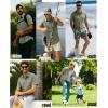 image33000ft Mens Fishing Shirts Lightweight Cool Quick Dry Sun Protection UV Short Sleeve Shirt for Casual Hiking Safari TravelGray Green