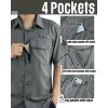 image33000ft Mens Fishing Shirts Lightweight Cool Quick Dry Sun Protection UV Short Sleeve Shirt for Casual Hiking Safari TravelGrey