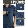 image33000ft Mens Fishing Shirts Lightweight Cool Quick Dry Sun Protection UV Short Sleeve Shirt for Casual Hiking Safari TravelNavy