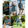 image33000ft Mens Fishing Shirts Lightweight Cool Quick Dry Sun Protection UV Short Sleeve Shirt for Casual Hiking Safari TravelOcean Blue
