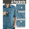 image33000ft Mens Fishing Shirts Lightweight Cool Quick Dry Sun Protection UV Short Sleeve Shirt for Casual Hiking Safari TravelOcean Blue