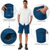 image33000ft Mens Golf Shorts 10quot Inseam with Zipper Pocket Lightweight Quick Dry Stretch Hiking Cargo Shorts for Travel FishingMed Indigo Blue