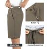 image33000ft Mens Golf Shorts 9 inch Inseam Quick Dry Elastic Waist ClassicFit Drawstring Dress Shorts Hiking Fishing BusinessMoss Green