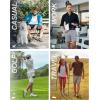 image33000ft Mens Golf Shorts 9 inch Inseam Quick Dry Elastic Waist ClassicFit Drawstring Dress Shorts Hiking Fishing BusinessSilver