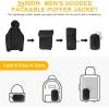 image33000ft Mens Lightweight Packable Insulated Puffer Winter Jacket with Hood WaterResistant Down Alternative Puffy CoatBlack