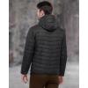 image33000ft Mens Lightweight Packable Insulated Puffer Winter Jacket with Hood WaterResistant Down Alternative Puffy CoatBlack