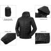 image33000ft Mens Lightweight Packable Insulated Puffer Winter Jacket with Hood WaterResistant Down Alternative Puffy CoatBlack