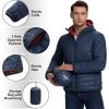 image33000ft Mens Lightweight Packable Insulated Puffer Winter Jacket with Hood WaterResistant Down Alternative Puffy CoatBlueCrimson