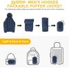 image33000ft Mens Lightweight Packable Insulated Puffer Winter Jacket with Hood WaterResistant Down Alternative Puffy CoatBlueCrimson