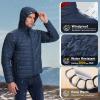 image33000ft Mens Lightweight Packable Insulated Puffer Winter Jacket with Hood WaterResistant Down Alternative Puffy CoatBlueCrimson