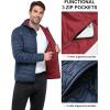 image33000ft Mens Lightweight Packable Insulated Puffer Winter Jacket with Hood WaterResistant Down Alternative Puffy CoatBlueCrimson