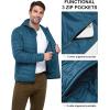 image33000ft Mens Lightweight Packable Insulated Puffer Winter Jacket with Hood WaterResistant Down Alternative Puffy CoatCeramic Blue