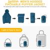 image33000ft Mens Lightweight Packable Insulated Puffer Winter Jacket with Hood WaterResistant Down Alternative Puffy CoatCeramic Blue