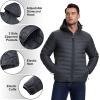 image33000ft Mens Lightweight Packable Insulated Puffer Winter Jacket with Hood WaterResistant Down Alternative Puffy CoatCool Grey