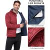 image33000ft Mens Lightweight Packable Insulated Puffer Winter Jacket with Hood WaterResistant Down Alternative Puffy CoatCrimsonBlue