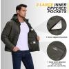 image33000ft Mens Lightweight Packable Insulated Puffer Winter Jacket with Hood WaterResistant Down Alternative Puffy CoatDeep Green