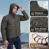 image33000ft Mens Lightweight Packable Insulated Puffer Winter Jacket with Hood WaterResistant Down Alternative Puffy CoatDeep Green