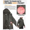 image33000ft Mens Lightweight Packable Insulated Puffer Winter Jacket with Hood WaterResistant Down Alternative Puffy CoatDeep Green
