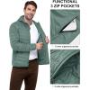image33000ft Mens Lightweight Packable Insulated Puffer Winter Jacket with Hood WaterResistant Down Alternative Puffy CoatForest Green