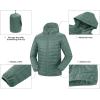 image33000ft Mens Lightweight Packable Insulated Puffer Winter Jacket with Hood WaterResistant Down Alternative Puffy CoatForest Green