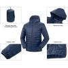 image33000ft Mens Lightweight Packable Insulated Puffer Winter Jacket with Hood WaterResistant Down Alternative Puffy CoatSolid Blue