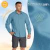 image33000ft Mens Long Sleeve Hiking Shirts Lightweight Quick Dry Sun Protection UV UPF 50 Fishing Shirt Outdoor Safari TravelBlue