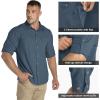 image33000ft Mens Long Sleeve Hiking Shirts Lightweight Quick Dry Sun Protection UV UPF 50 Fishing Shirt Outdoor Safari TravelDeep Blue