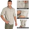 image33000ft Mens Long Sleeve Hiking Shirts Lightweight Quick Dry Sun Protection UV UPF 50 Fishing Shirt Outdoor Safari TravelKhaki