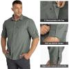 image33000ft Mens Long Sleeve Hiking Shirts Lightweight Quick Dry Sun Protection UV UPF 50 Fishing Shirt Outdoor Safari TravelLight Army Green