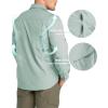 image33000ft Mens Long Sleeve Hiking Shirts Lightweight Quick Dry Sun Protection UV UPF 50 Fishing Shirt Outdoor Safari TravelMint Green