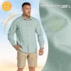 image33000ft Mens Long Sleeve Hiking Shirts Lightweight Quick Dry Sun Protection UV UPF 50 Fishing Shirt Outdoor Safari TravelMint Green