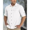 image33000ft Mens Long Sleeve Hiking Shirts Lightweight Quick Dry Sun Protection UV UPF 50 Fishing Shirt Outdoor Safari TravelWhite