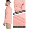 image33000ft Mens Long Sleeve Sun Protection Shirt UPF 50 UV Quick Dry Cooling Fishing Shirts for Travel Safari Camping HikingPink