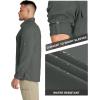 image33000ft Mens Long Sleeve Sun Protection Shirt UPF 50 UV Quick Dry Cooling Fishing Shirts for Travel Safari Camping HikingShadow Grey