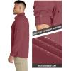 image33000ft Mens Long Sleeve Sun Protection Shirt UPF 50 UV Quick Dry Cooling Fishing Shirts for Travel Safari Camping HikingWine