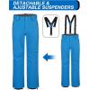 image33000ft Mens Snow Bibs Ski Pants Waterproof Insulated Snow Pants Windproof Winter Snowboard Bib OverallsLake Blue