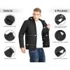 image33000ft Mens Thermolite Packable Hooded Quilted Puffer Jacket Lightweight Warm Puffy Insulated Winter CoatBlack