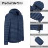 image33000ft Mens Thermolite Packable Hooded Quilted Puffer Jacket Lightweight Warm Puffy Insulated Winter CoatBlue