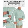 image33000ft Mens UPF 50 UV Protection Long Sleeve Hiking Shirts Breathable Quick Dry Fishing Shirts for Safari OutdoorAqua Tone