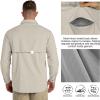 image33000ft Mens UPF 50 UV Protection Long Sleeve Hiking Shirts Breathable Quick Dry Fishing Shirts for Safari OutdoorKhaki