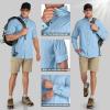 image33000ft Mens UPF 50 UV Protection Long Sleeve Hiking Shirts Breathable Quick Dry Fishing Shirts for Safari OutdoorLight Blue