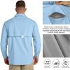 image33000ft Mens UPF 50 UV Protection Long Sleeve Hiking Shirts Breathable Quick Dry Fishing Shirts for Safari OutdoorLight Blue