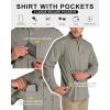 image33000ft Mens UPF 50 UV Protection Long Sleeve Hiking Shirts Breathable Quick Dry Fishing Shirts for Safari OutdoorMid Grey