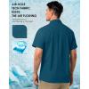 image33000ft Mens UPF 50 UV Short Sleeve Hiking Fishing Shirt Quick Dry Cooling PFG Sun Protection Shirt for Travel SafariDark Blue
