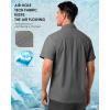 image33000ft Mens UPF 50 UV Short Sleeve Hiking Fishing Shirt Quick Dry Cooling PFG Sun Protection Shirt for Travel SafariGrey