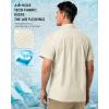 image33000ft Mens UPF 50 UV Short Sleeve Hiking Fishing Shirt Quick Dry Cooling PFG Sun Protection Shirt for Travel SafariKhaki