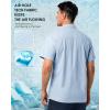 image33000ft Mens UPF 50 UV Short Sleeve Hiking Fishing Shirt Quick Dry Cooling PFG Sun Protection Shirt for Travel SafariLight Blue