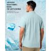 image33000ft Mens UPF 50 UV Short Sleeve Hiking Fishing Shirt Quick Dry Cooling PFG Sun Protection Shirt for Travel SafariMint Green