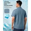 image33000ft Mens UPF 50 UV Short Sleeve Hiking Fishing Shirt Quick Dry Cooling PFG Sun Protection Shirt for Travel SafariOcean Blue